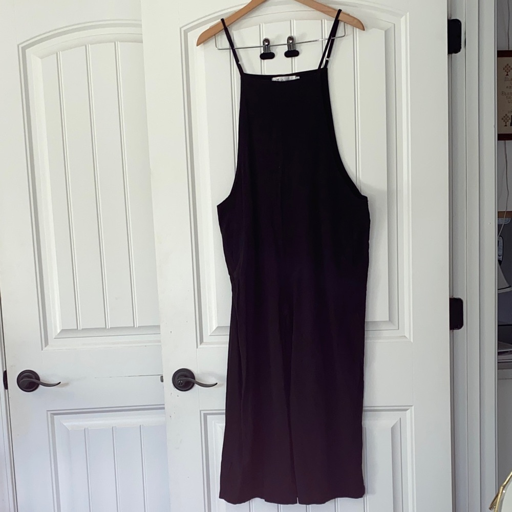 Black Cropped Wide Leg Jumpsuit Romper size Medium
